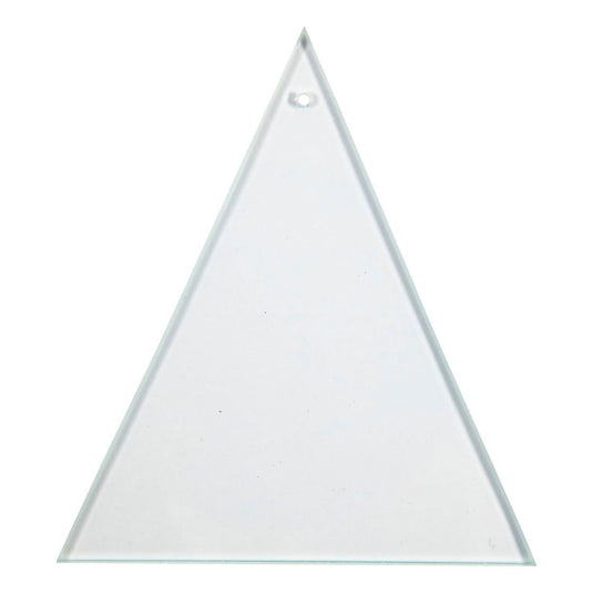 Creativ company glazen plaat driehoek met gat 8x9cm, 10st.