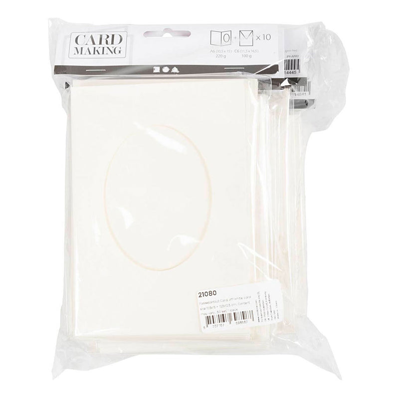 Load image into Gallery viewer, Creativ company http: www.cchobby.nl passepartout-kaarten-afmeting-kaart-10-5x15-12-5x12-5-cm-inhoud-kan-varieren-off-white-50-set-1-doos
