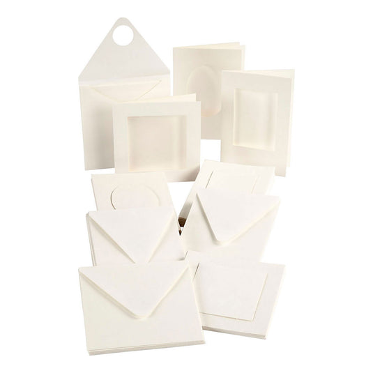 Creativ company http: www.cchobby.nl passepartout-kaarten-afmeting-kaart-10-5x15-12-5x12-5-cm-inhoud-kan-varieren-off-white-50-set-1-doos