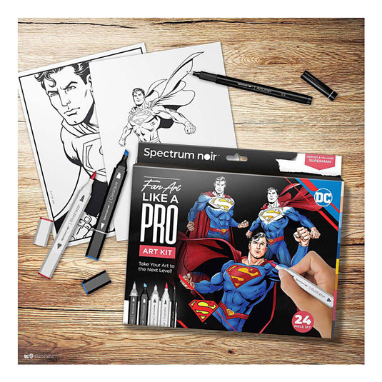 Creativ company hobbyset illustratie stripboekhelden superman kleurset