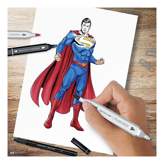 Creativ company hobbyset illustratie stripboekhelden superman kleurset