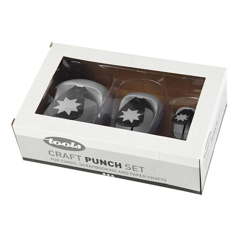 Load image into Gallery viewer, Creativ company ponsen set, grafische ster, 25+50+75 mm, 3 stuk, 1 doos
