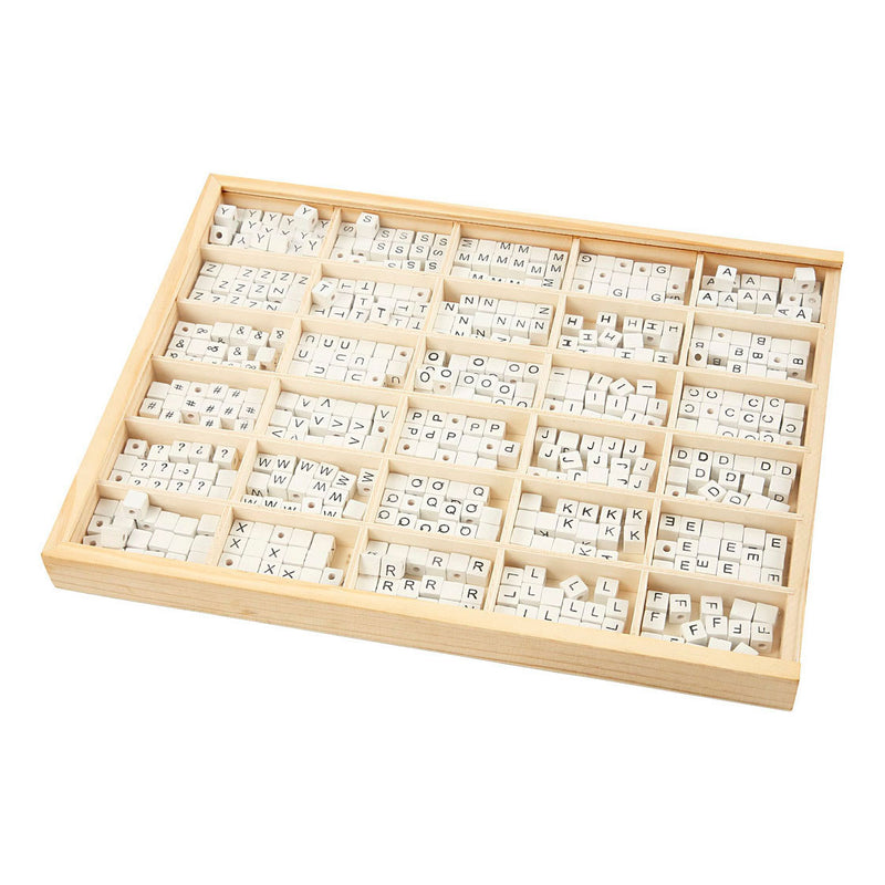 Load image into Gallery viewer, Creativ company houten letterkralen wit a-z, 750st.
