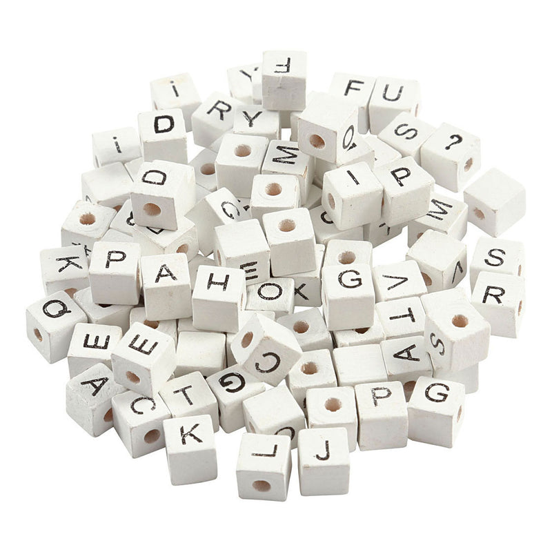 Load image into Gallery viewer, Creativ company houten letterkralen wit a-z, 750st.
