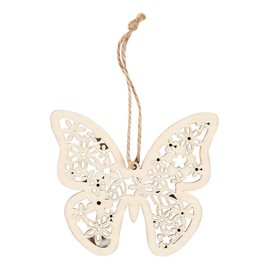 Creativ company houten figuren vlinder bloem en vogel, 90st.