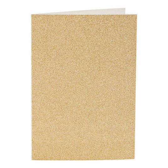 Creativ company kaarten en enveloppen 10,5x15cm glitter goud - 4st.