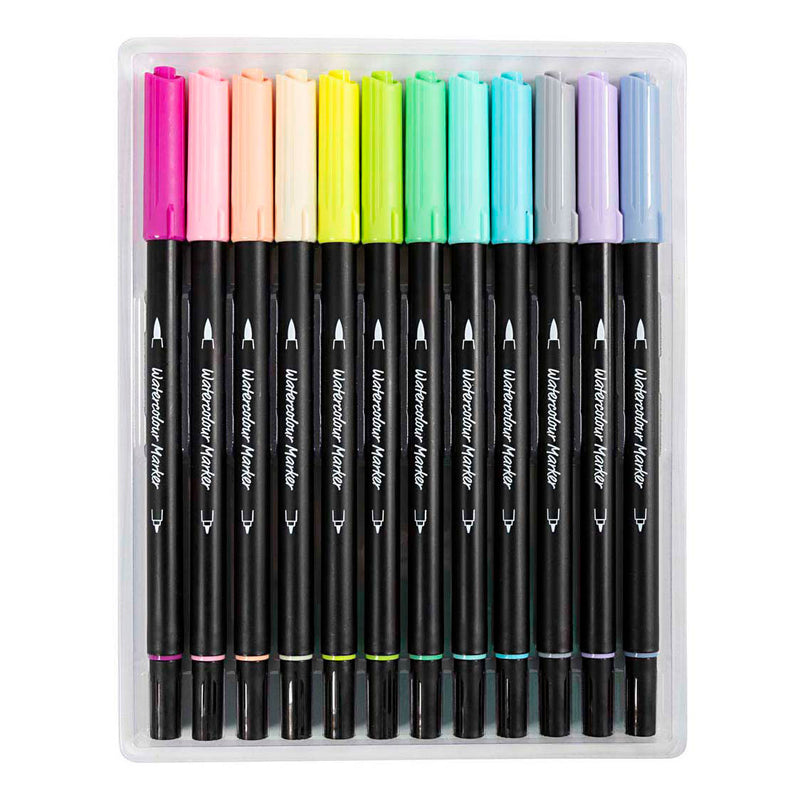 Load image into Gallery viewer, Creativ company dubbelzijdige aquarelmarker - 12 kleuren
