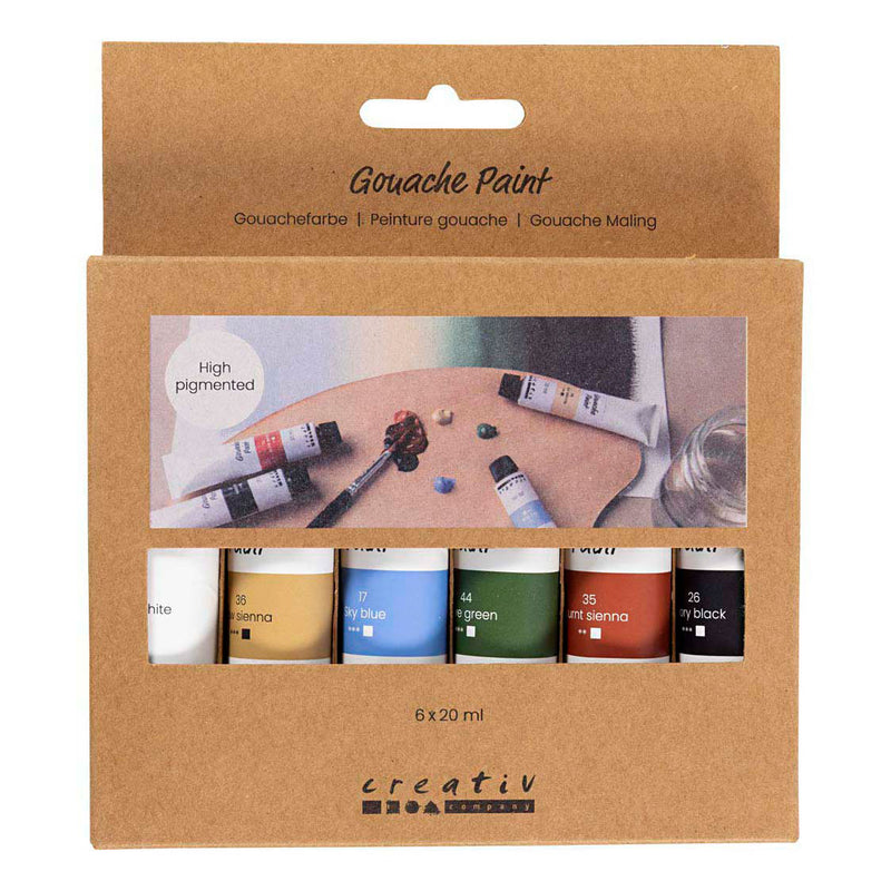 Load image into Gallery viewer, Creativ company gouacheverf natuurlijke kleuren - 6x20ml.
