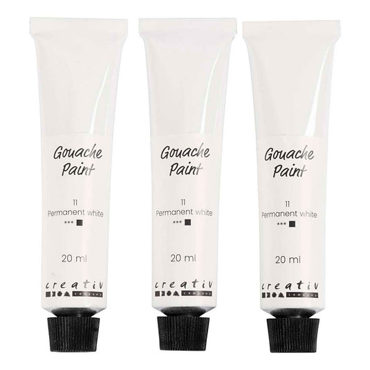 Creativ company gouacheverf wit - 3x20ml.