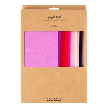Creativ company hobbyvilt a4 dikte 2mm paars en roze harmonie - 10st.
