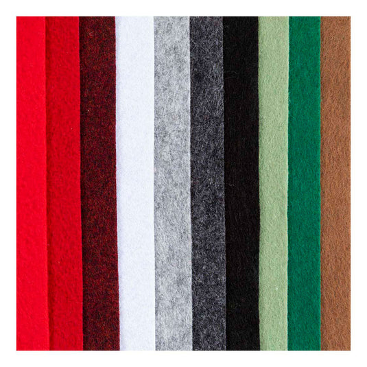 Creativ company hobbyvilt a4 dikte 2mm kerst kleuren - 10st.