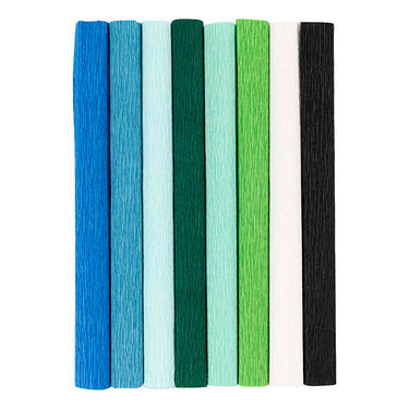 Creativ company crepepapier blauw en groen harmonie - 8st.