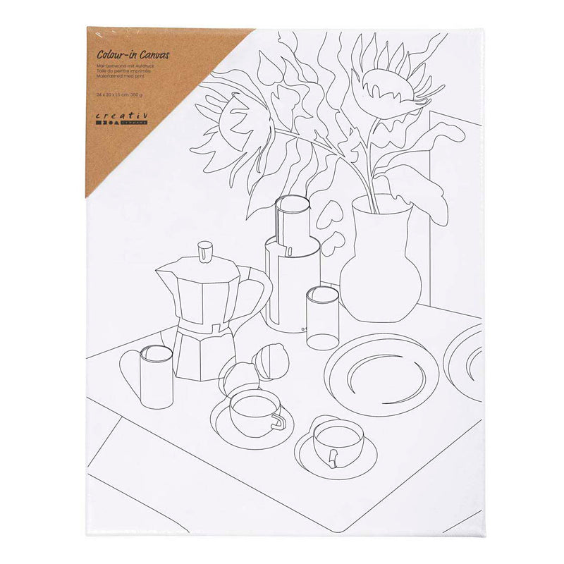 Load image into Gallery viewer, Creativ company schildercanvas met print onbijttafel - 24x30cm
