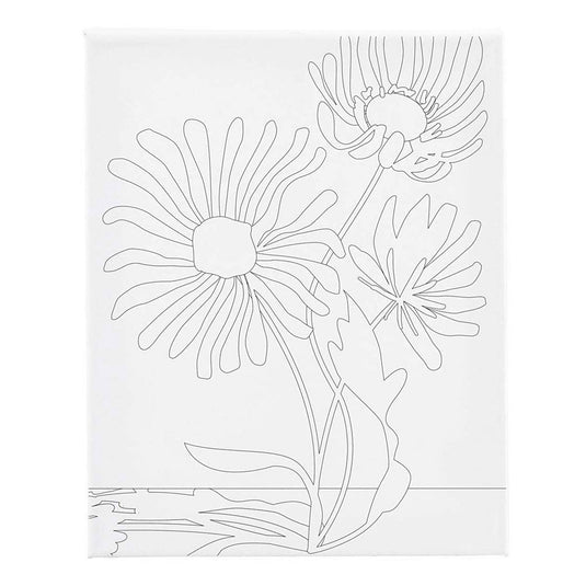 Creativ company schildercanvas met print grote bloemen - 24x30cm