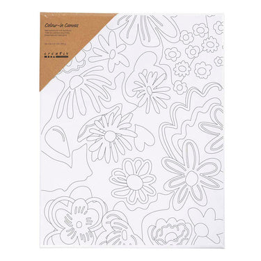 Creativ company schildercanvas met print bloemen - 24x30cm