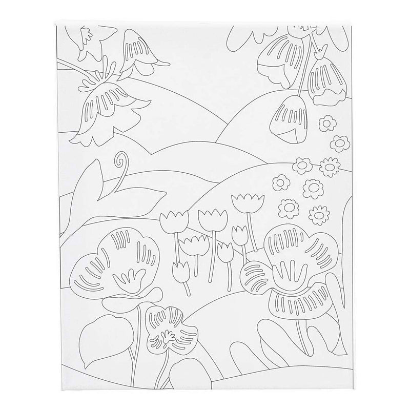 Load image into Gallery viewer, Creativ company schildercanvas met print bloemenlandschap - 24x30cm
