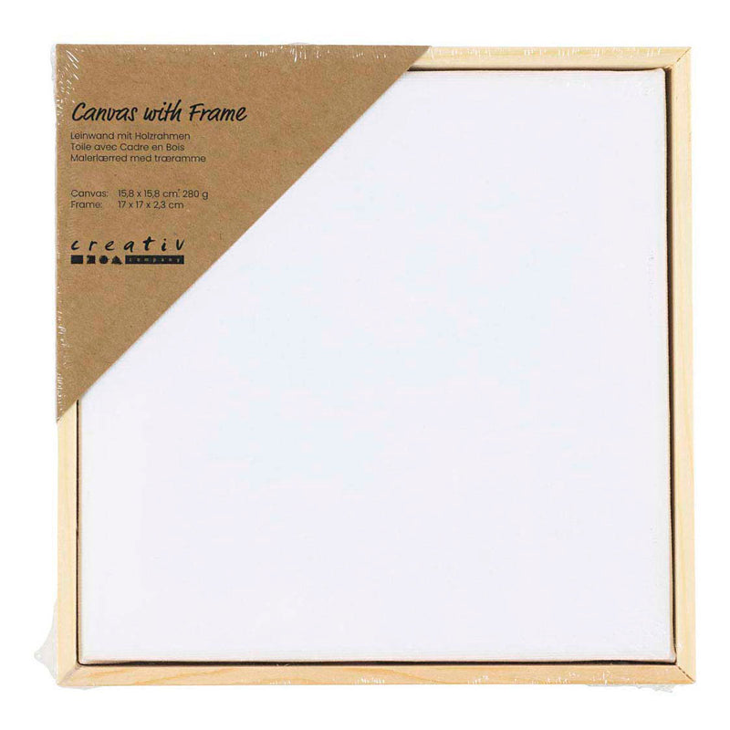 Afbeelding laden in galerijviewer, Creativ company https: www.cchobby.nl gespannen-canvas-met-lijst-afm-15-8x15-8-cm-280-gr-wit-1-stuk
