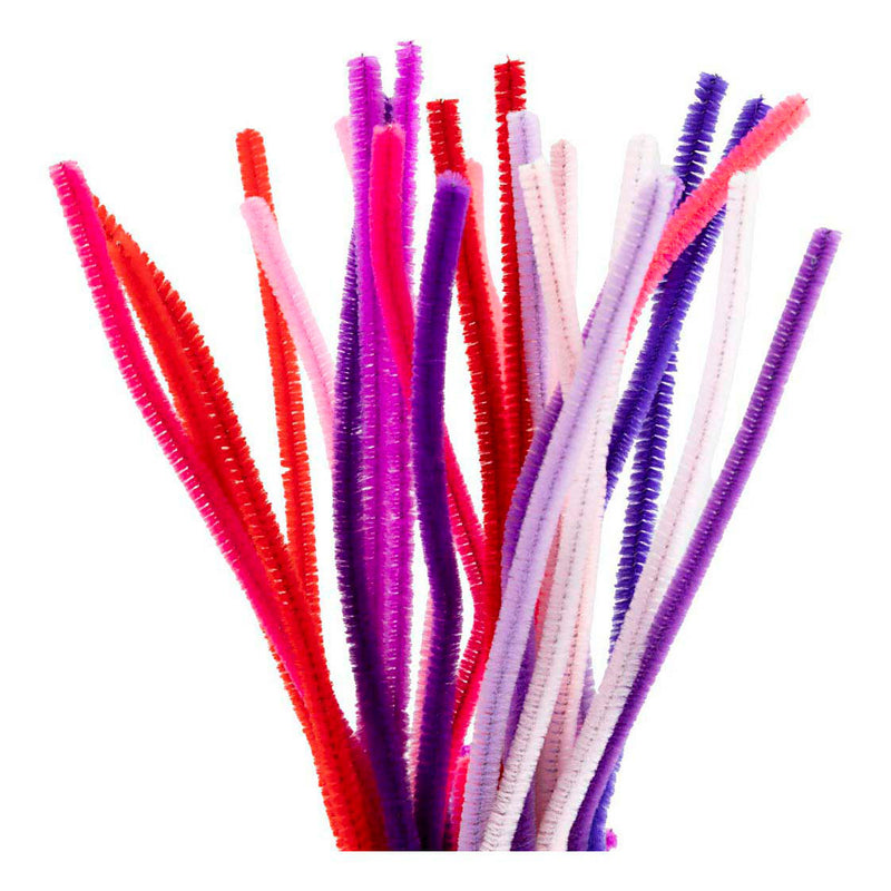 Load image into Gallery viewer, Creativ company chenille 6mm x 30cm paars en roze harmonie - 25st.
