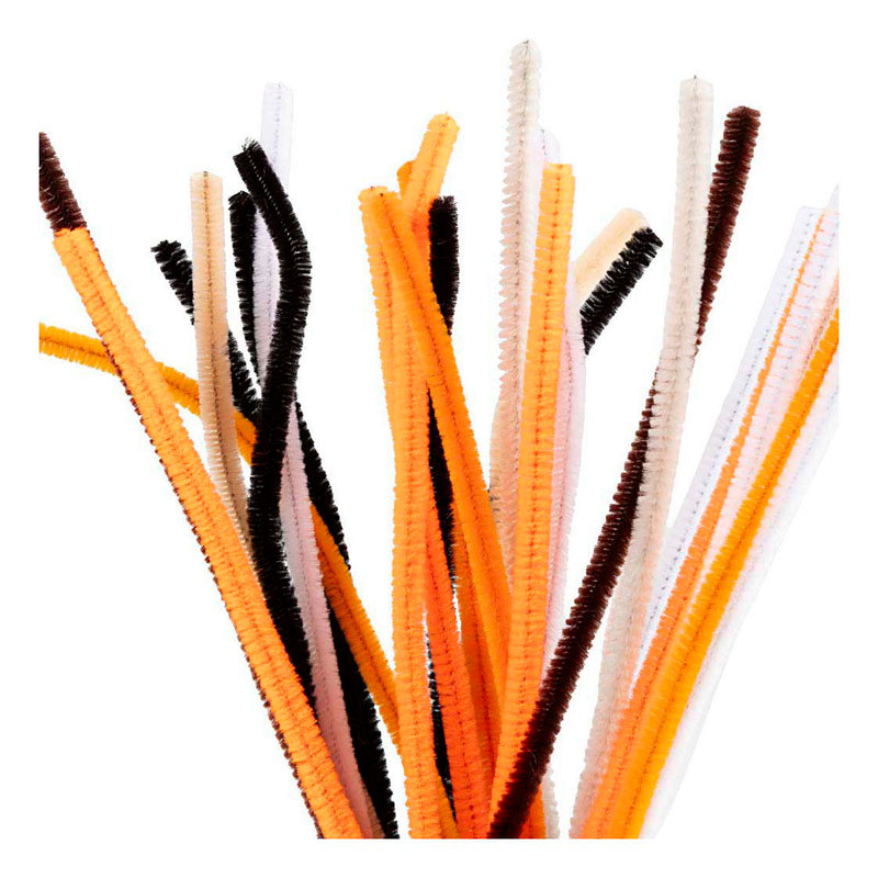 Load image into Gallery viewer, Creativ company chenille 6mm x 30cm halloween kleuren - 25st.
