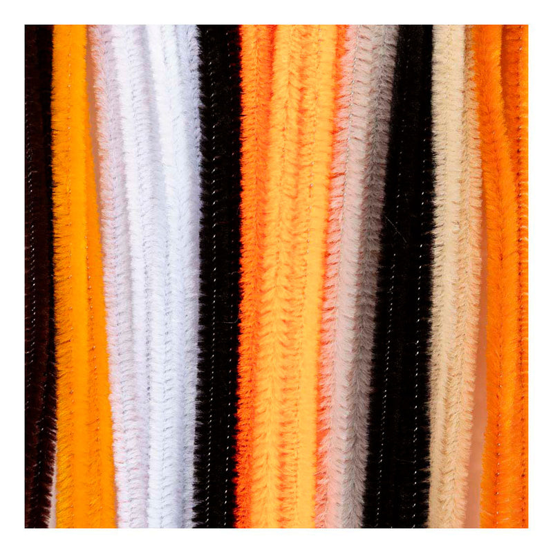 Load image into Gallery viewer, Creativ company chenille 6mm x 30cm halloween kleuren - 25st.
