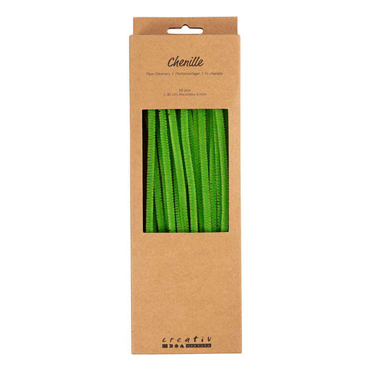 Creativ company chenille 6mm x 30cm lime groen - 50st.