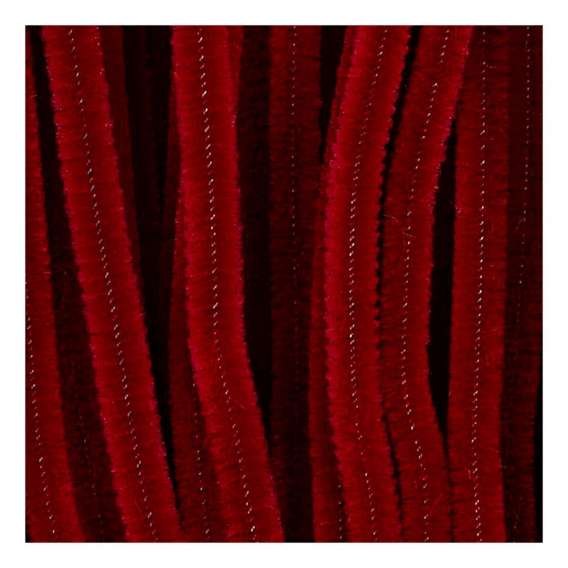 Load image into Gallery viewer, Creativ company chenille 6mm x 30cm donkerrood - 50st.
