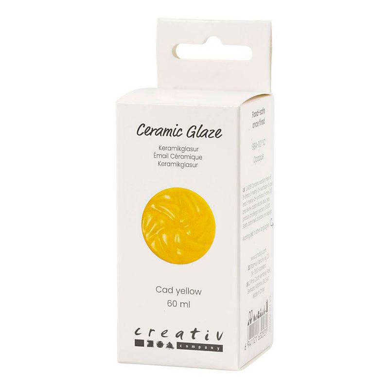 Afbeelding laden in galerijviewer, Creativ company https: www.cchobby.nl keramiek-glazuur-984-1101-c-dekkend-cad-yellow-60-ml-1-doosje

