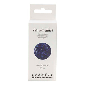 Creativ company keramiek glazuur 984-1101 c dekkend federal blue - 60ml