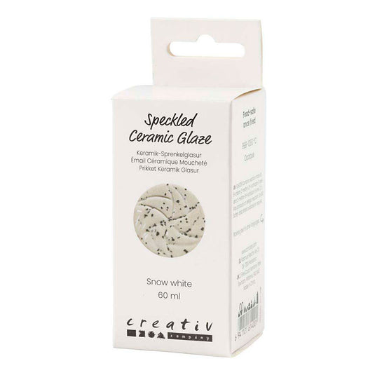 Creativ company gespikkeld keramiek glazuur 999-1060 c dekkend sneeuwwit - 60ml