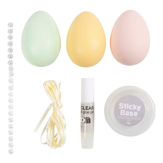 Creativ company mini hobbyset decoratie eieren pastelkleuren