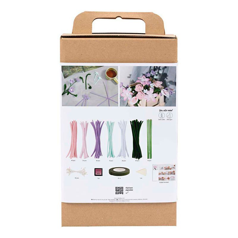 Load image into Gallery viewer, Creativ company hobbyset bloemen van chenilledraad pastelkleuren
