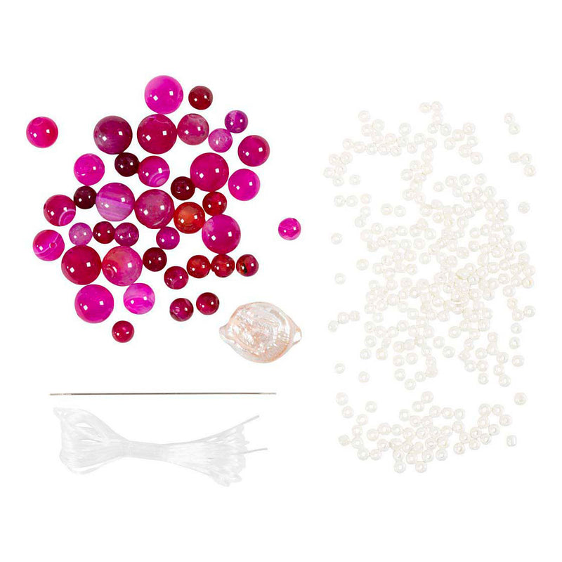 Afbeelding laden in galerijviewer, Creativ company http: www.cchobby.nl mini-hobbyset-sieraden-halsketting-en-armband-roze-1-doos
