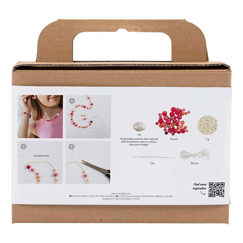 Load image into Gallery viewer, Creativ company mini hobbyset sieraden halsketting en armband roze

