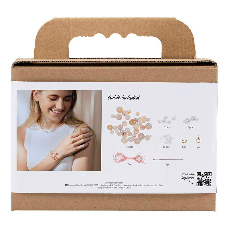 Load image into Gallery viewer, Creativ company mini hobbyset sieraden halskettingen en armband roze
