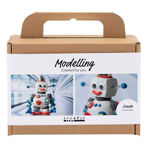 Creativ company mini hobbyset robot boetseren blauw grijs en rood