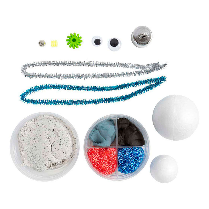 Load image into Gallery viewer, Creativ company mini hobbyset robot boetseren blauw grijs en rood
