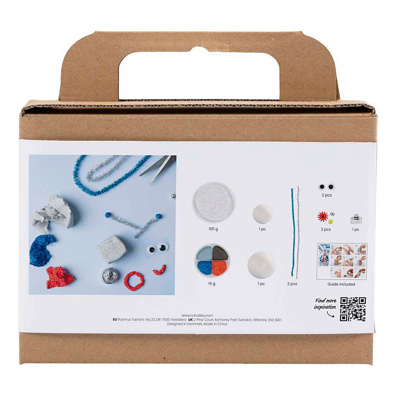 Load image into Gallery viewer, Creativ company mini hobbyset robot boetseren blauw grijs en rood
