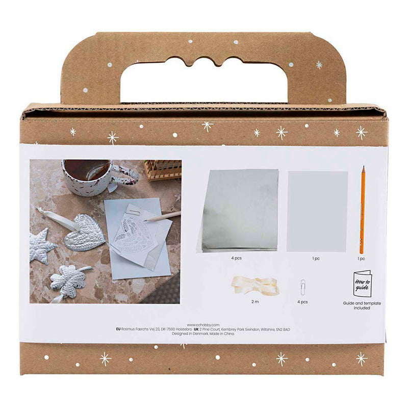 Load image into Gallery viewer, Creativ company mini hobbyset decoratie kerstdecoratie silver metal
