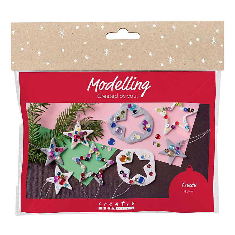 Afbeelding laden in galerijviewer, Creativ company http: www.cchobby.nl mini-hobbyset-boetseren-sterren-zilver-wit-1-doos
