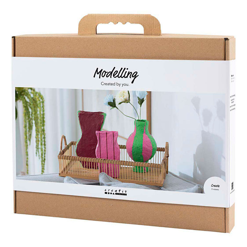 Load image into Gallery viewer, Creativ company maxi hobbyset boetseren vazen van papier-mache
