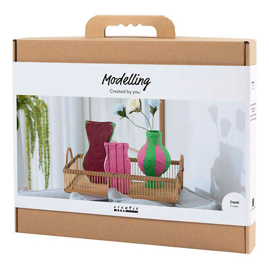Creativ company maxi hobbyset boetseren vazen van papier-mache
