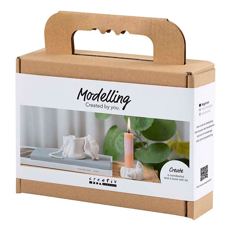 Load image into Gallery viewer, Creativ company mini hobbyset boetseren kandelaar met schelpen off white
