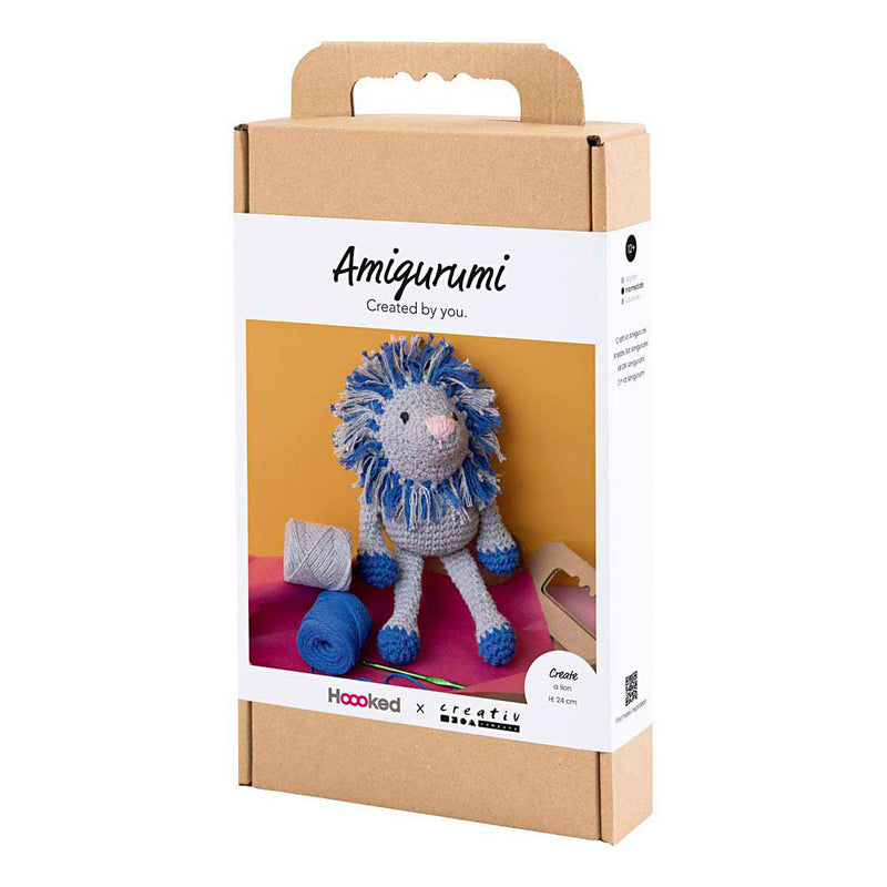 Load image into Gallery viewer, Creativ company https: www.cchobby.nl hobbyset-amigurumi-leeuw-marineblauw-lichtgrijs-1-doos
