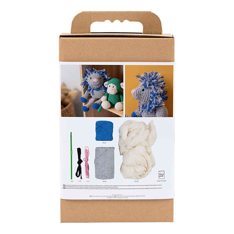 Load image into Gallery viewer, Creativ company https: www.cchobby.nl hobbyset-amigurumi-leeuw-marineblauw-lichtgrijs-1-doos

