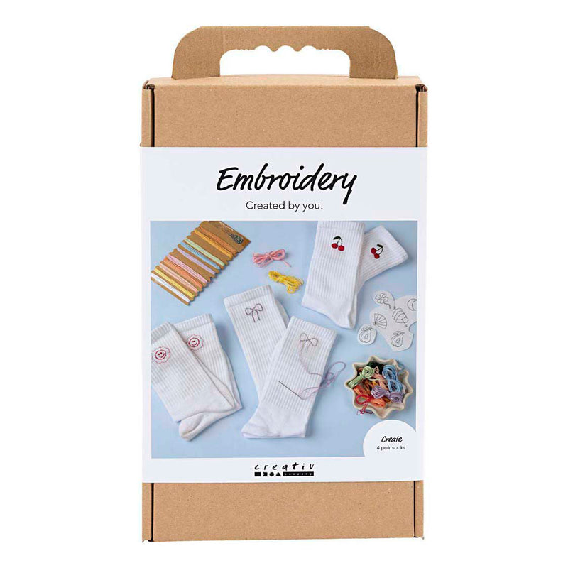Afbeelding laden in galerijviewer, Creativ company http: www.cchobby.nl hobbyset-borduurwerk-sokken-wit-1-doos
