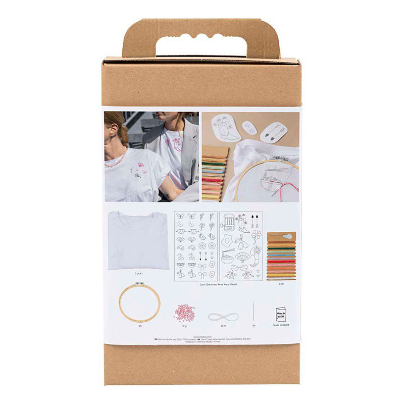 Load image into Gallery viewer, Creativ company hobbyset borduurwerk t-shirt wit
