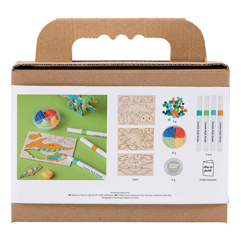 Load image into Gallery viewer, Creativ company https: www.cchobby.nl mini-hobbyset-decoratie-dinosaurus-blauw-groen-oranje-rood-1-doos
