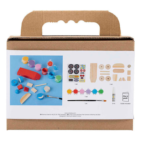 Creativ company mini hobbyset houten raceauto schilderen