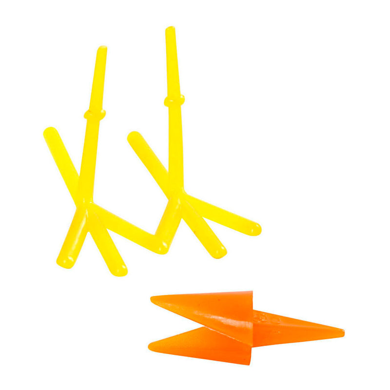 Afbeelding laden in galerijviewer, Creativ company http: www.cchobby.nl kippen-snavels-en-voeten-h-28-mm-l-30-37-mm-oranje-geel-8-set-1-doos
