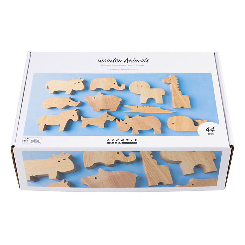 Afbeelding laden in galerijviewer, Creativ company http: www.cchobby.nl houten-dieren-boerderij-en-safari-h-3-14-5-cm-dikte-2-cm-44-stuk-1-doos

